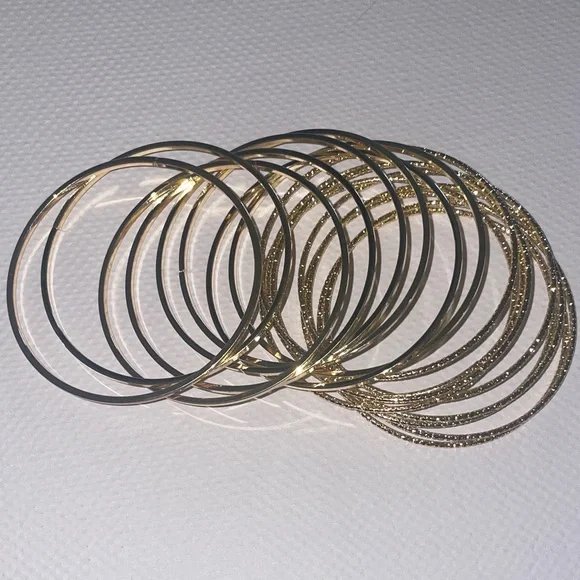 Brass Gold Bangle Set - Picture 2 of 5